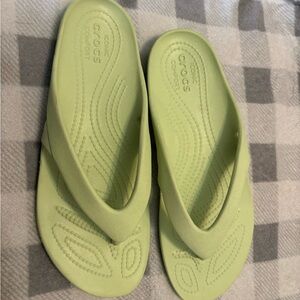 CROCS Lime Green Comfort Slides